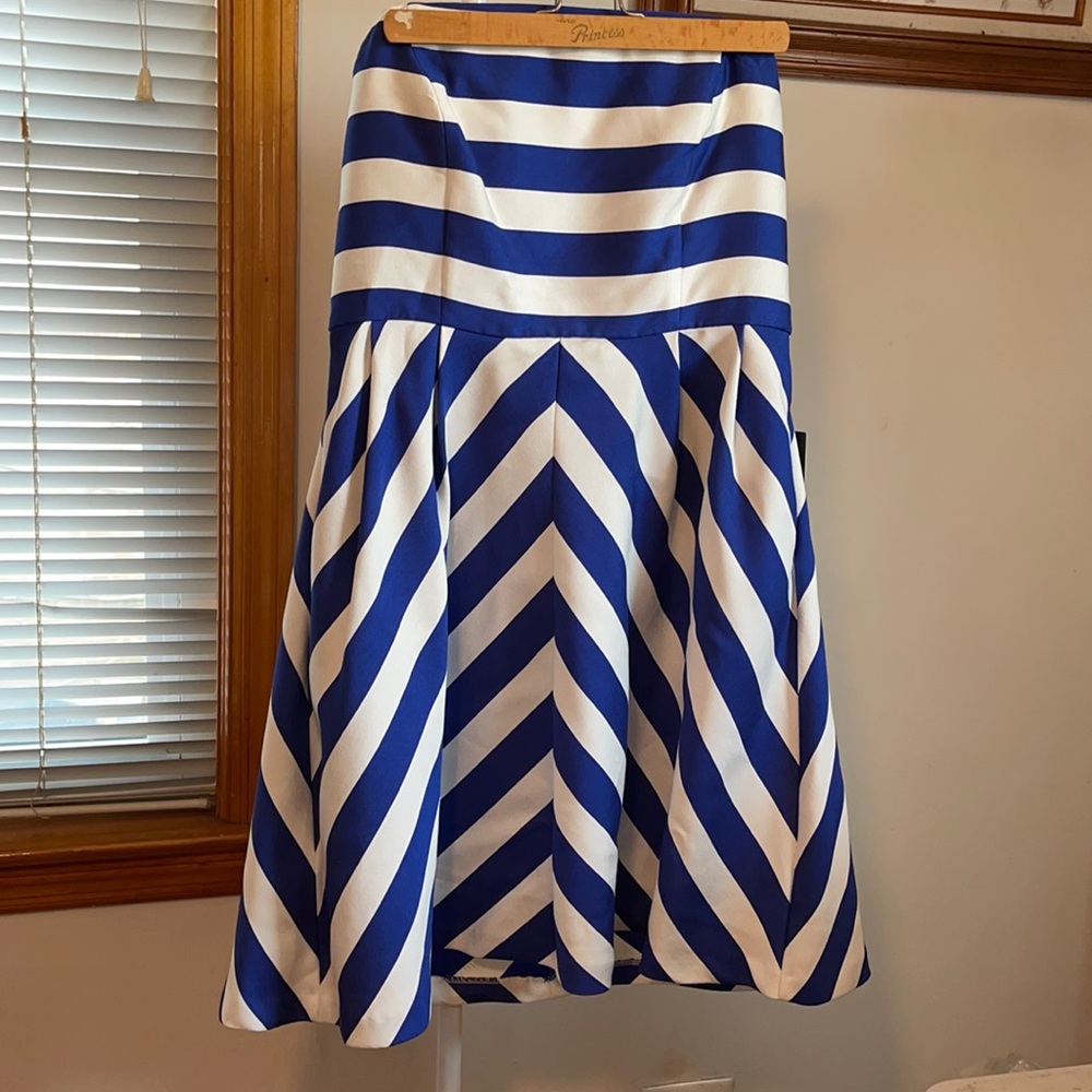 The LIMITED strapless dress, blue/white stripe, 12